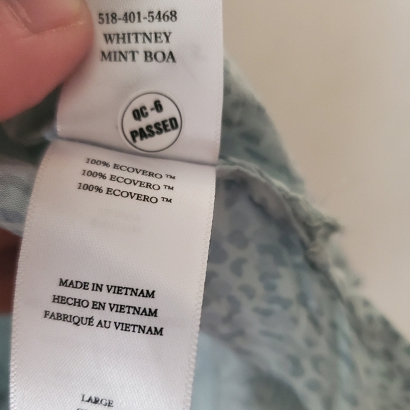 Womens Rails Whitney Shirt Size Large Mint Boa - Picture 10 of 14